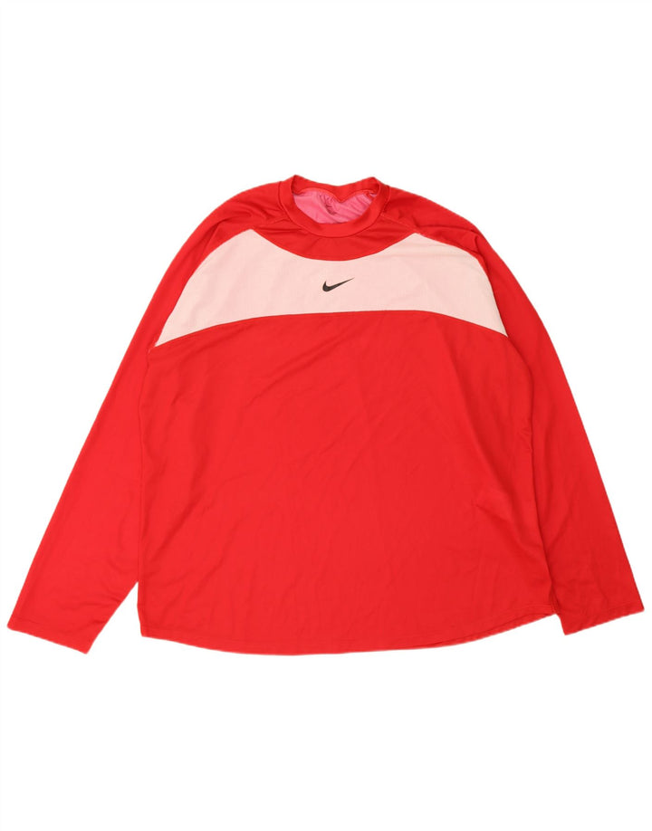 Męska koszulka graficzna Nike z długim rękawem, 2XL, czerwony, kolorowy poliester