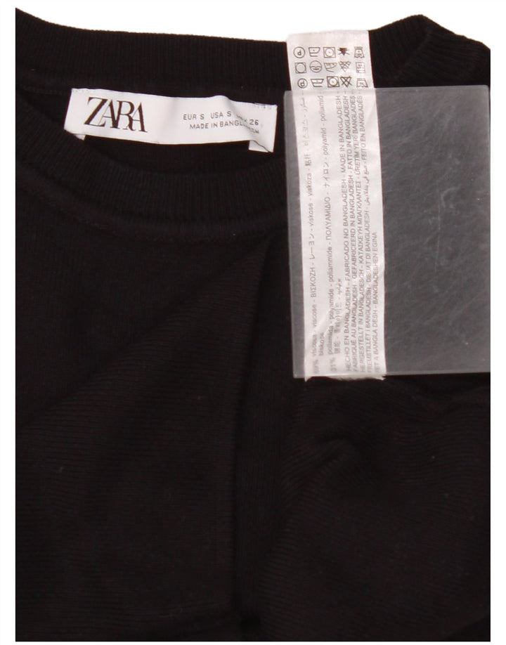 Damski podkoszulek ZARA Crop Vest UK 8 Small, czarna wiskoza