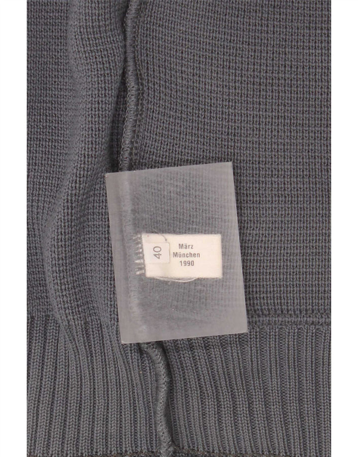 Sweter męski w stylu vintage, EU 40, średnioszary, wełniany