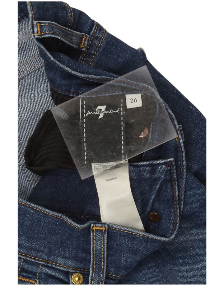 7 FOR ALL MANKIND Damskie jeansy slim W26 L28 Niebieska bawełna