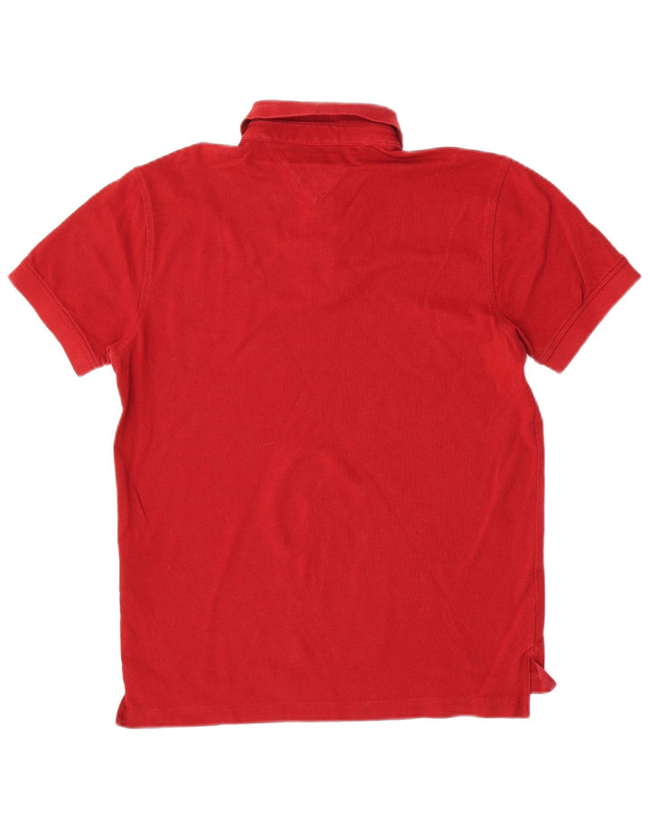 Męska koszulka polo Tommy Hilfiger o regularnym kroju, średnia, bordowa bawełna