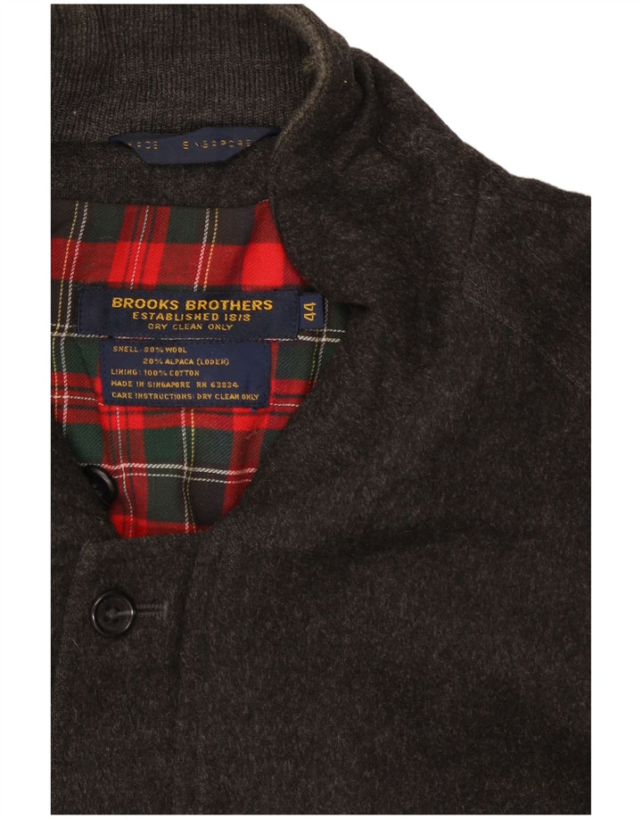 Męska kurtka bomberka Brooks Brothers UK 44 2XL Szara wełna