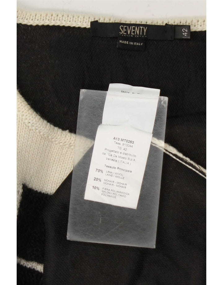 Damski sweter rozpinany Seventy IT 42, średni, złamany biały geometryczny