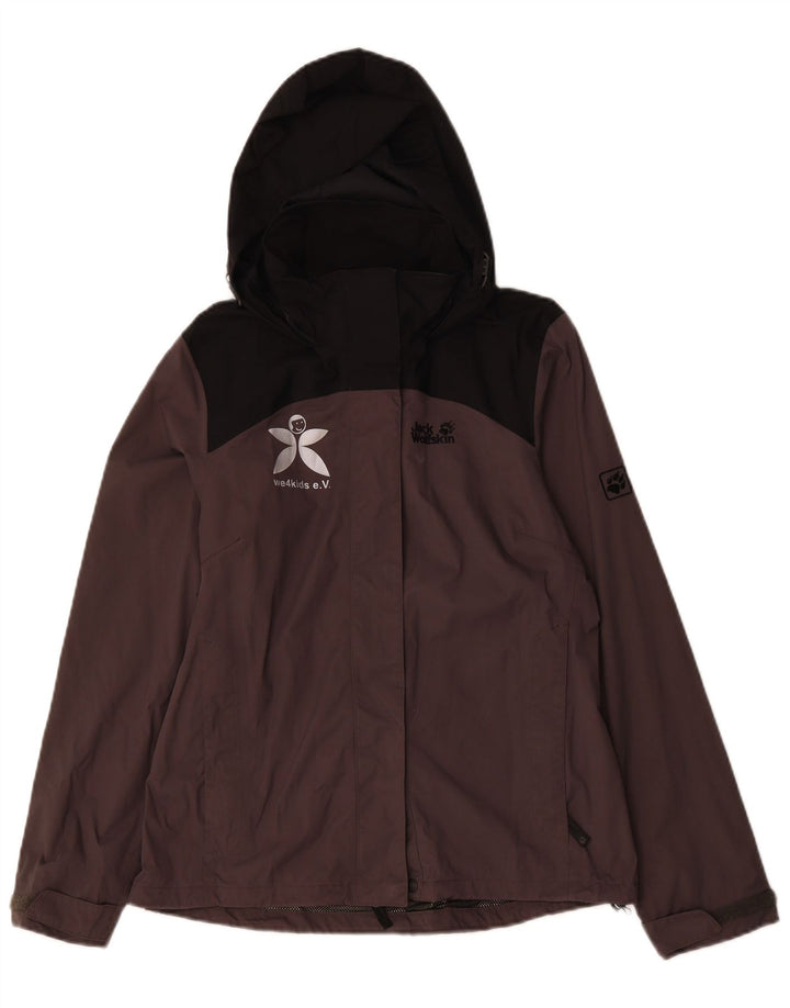 JACK WOLFSKIN Womens Oversized Hooded Rain Jacket UK 10 Small  Grey