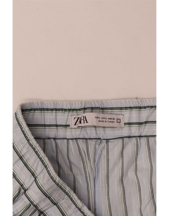 Męskie spodenki chino Zara, duże, bawełniane W32, w niebieskie paski