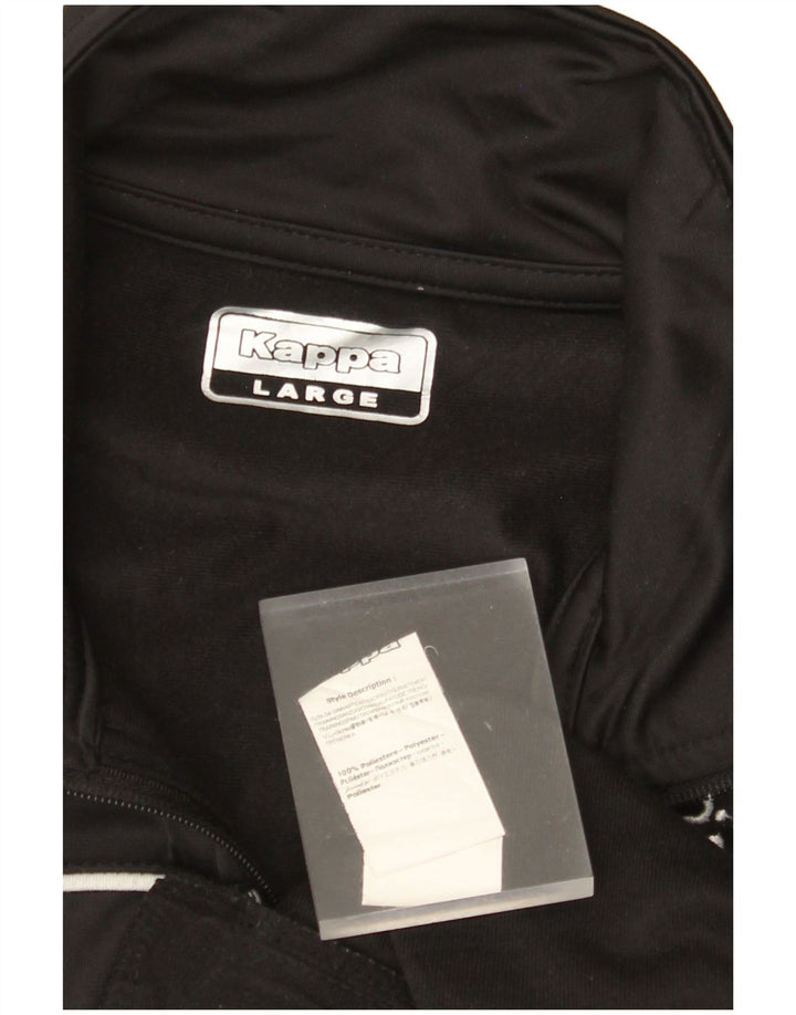 Męska kurtka dresowa KAPPA z grafiką, duża, czarna, poliester