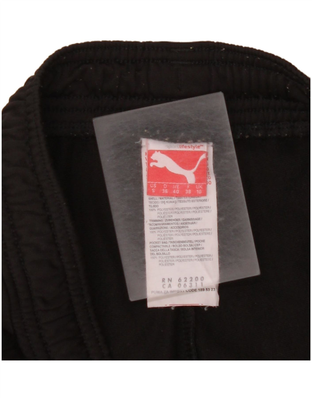Damskie spodnie dresowe PUMA UK 10, małe, czarne, poliestrowe