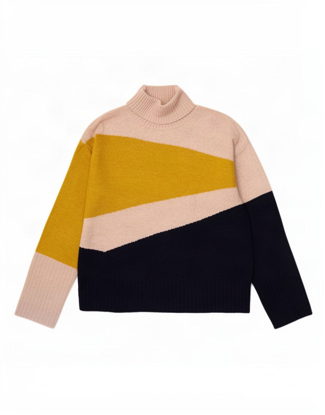 Marks & Spencer Damski sweter z golfem, UK 12, średni wielokolorowy
