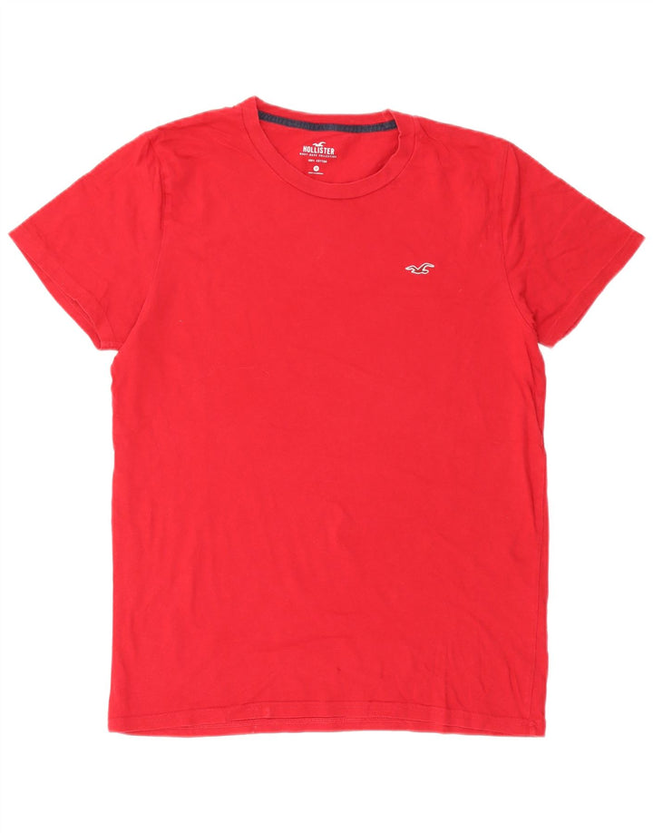 T-shirt męski Hollister, bawełniany, średni czerwony