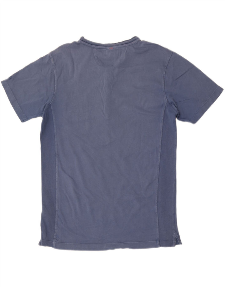 Lerros Męski T-shirt Top Średni Niebieski Bawełniany