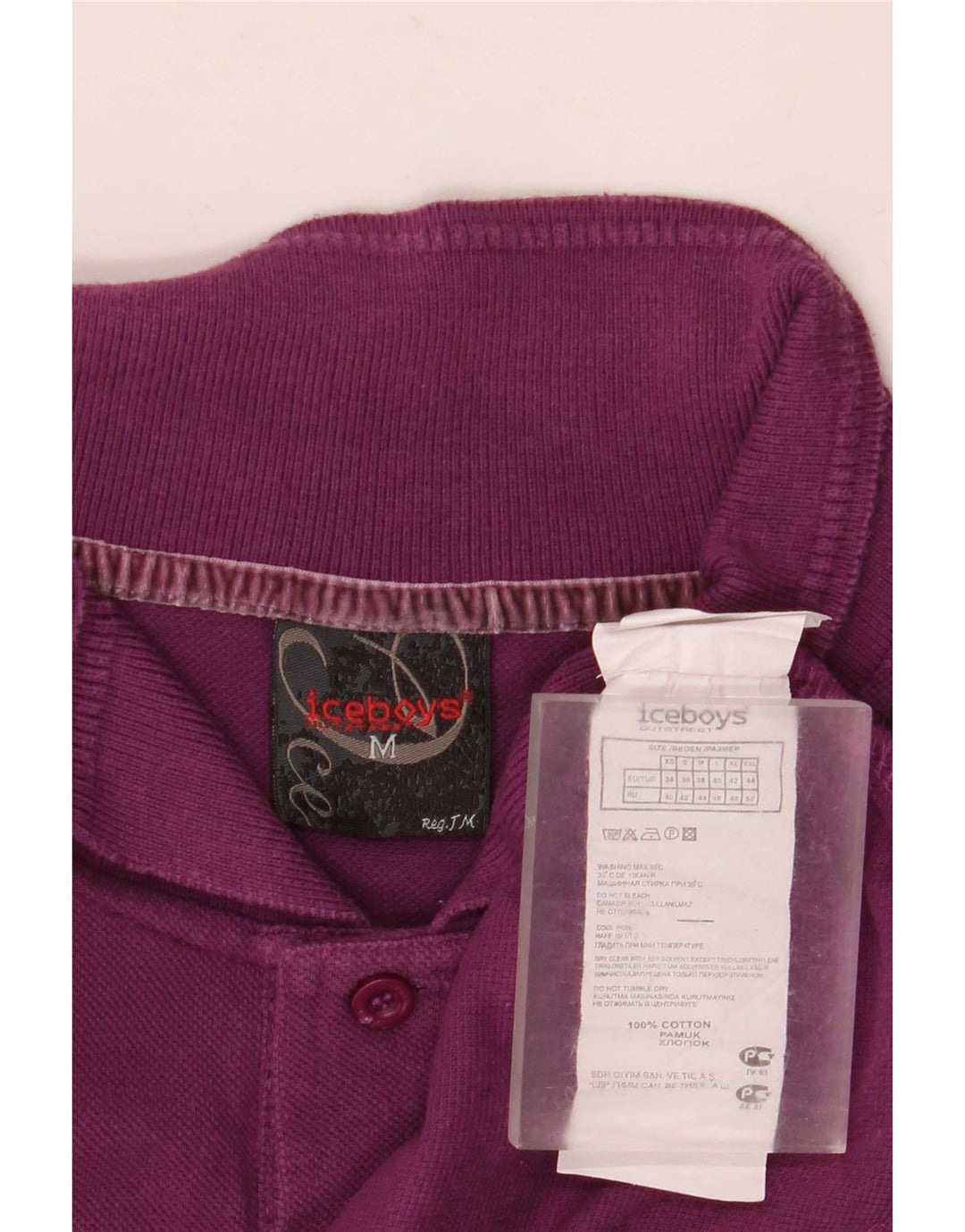 Męska koszulka polo w stylu vintage, średnia fioletowa bawełna