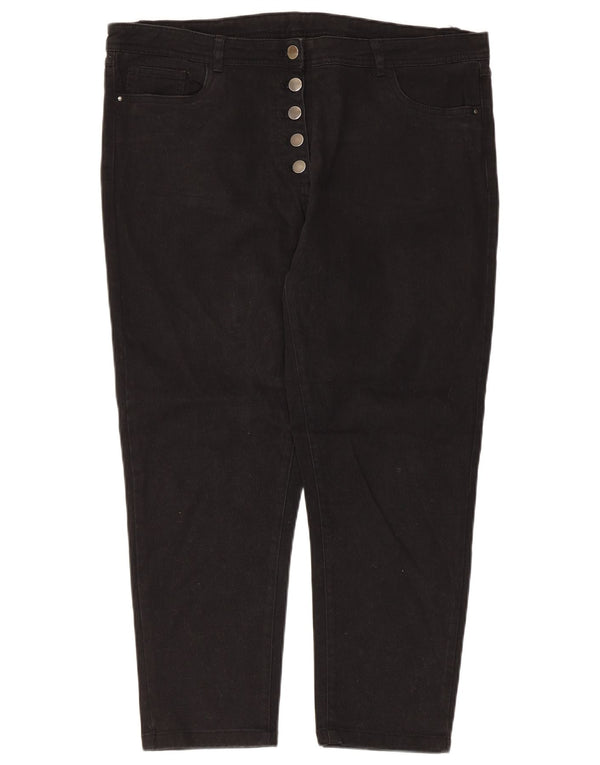 Damskie dżinsy Capri M&Co Petite z wysokim stanem UK 16, duże W36 L24, czarna bawełna