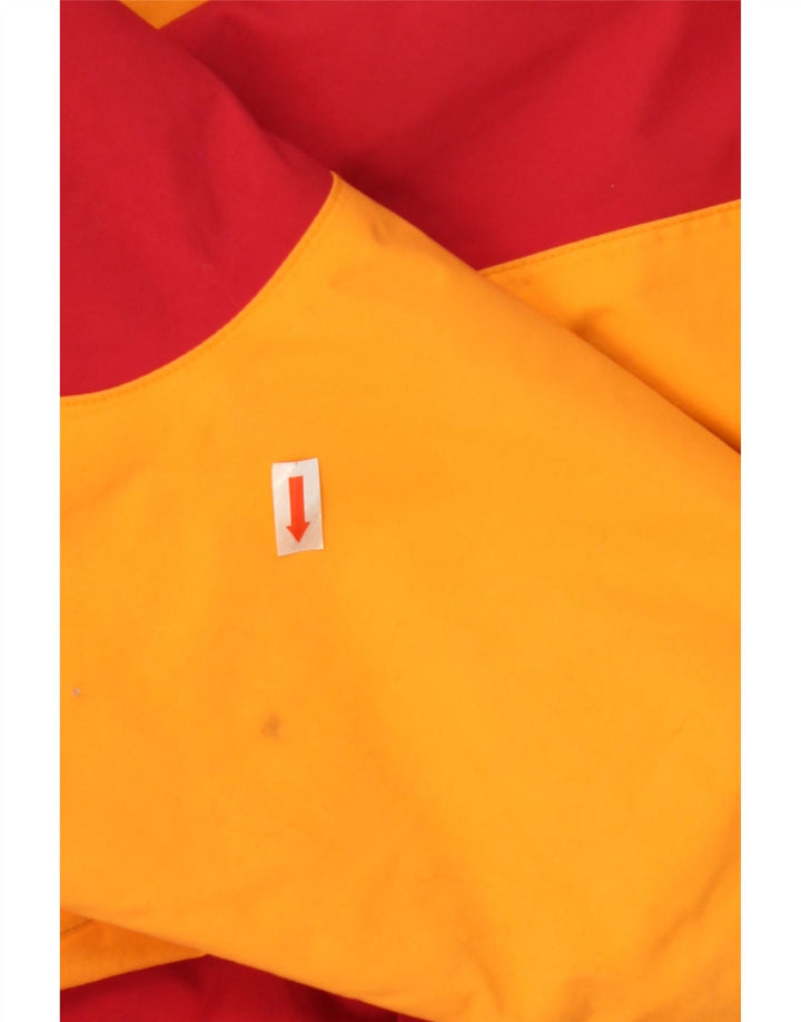 JACK WOLFSKIN Boys Hooded Windbreaker Jacket 13-14 Years Red Colourblock Vintage Jack Wolfskin and Second-Hand Jack Wolfskin from Messina Hembry 