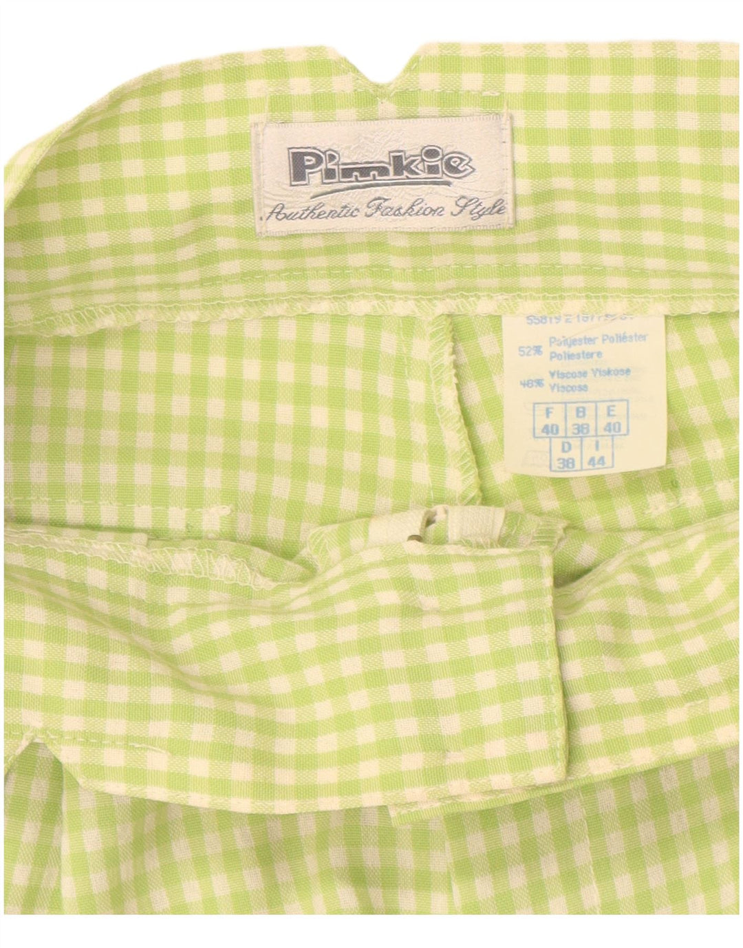 Damskie spodenki chino z wysokim stanem PIMKIE IT 44 Medium W26 Green Gingham