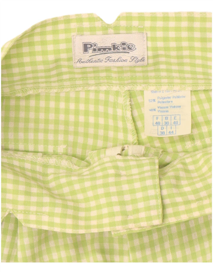 Damskie spodenki chino z wysokim stanem PIMKIE IT 44 Medium W26 Green Gingham