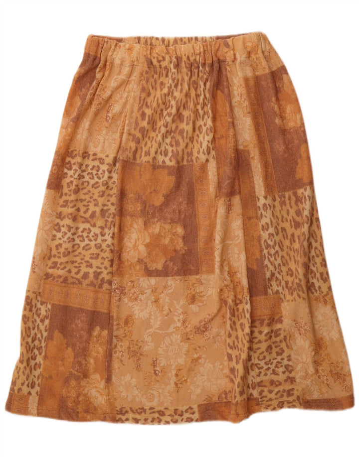 Damska spódnica w kształcie litery A w stylu vintage W30 Średni brązowy patchwork