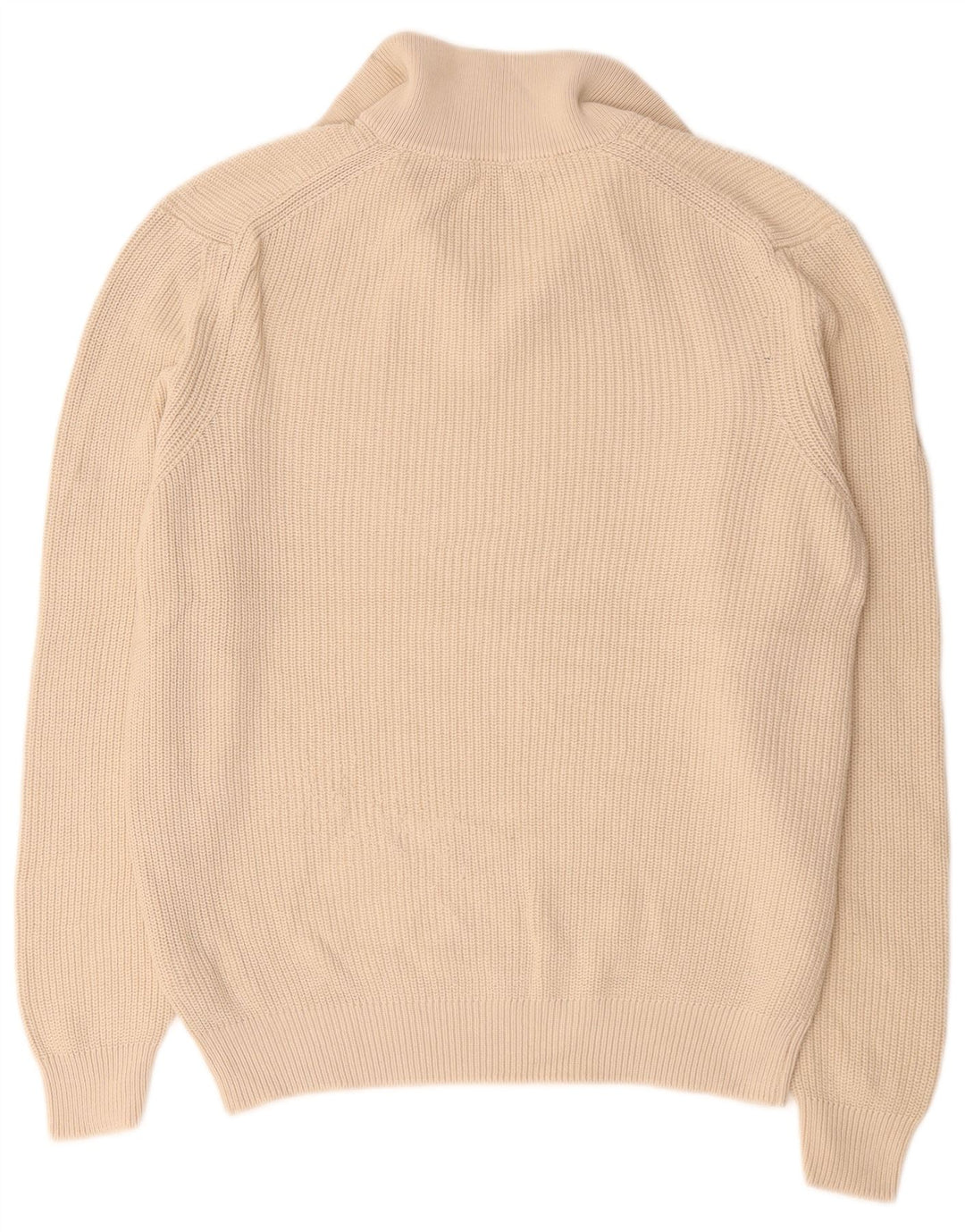 Męski sweter Zara z zamkiem błyskawicznym, duży, beżowy, bawełniany