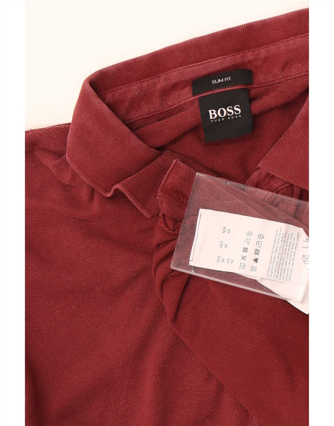 Męska koszulka polo o dopasowanym kroju Hugo Boss, średnia bordowa bawełna