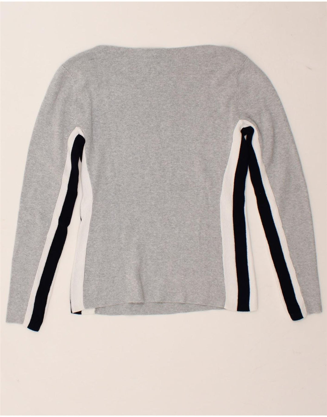 TOMMY HILFIGER Mens Graphic Top Long Sleeve Small Grey Colourblock Vintage Tommy Hilfiger and Second-Hand Tommy Hilfiger from Messina Hembry 