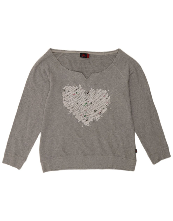 Damska bluza z grafiką Kappa UK 18 XL Szare, nakrapiane bawełniane serce