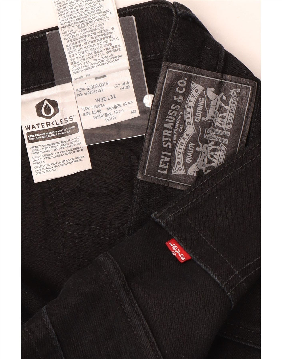 Męskie jeansy slim fit Levi's W32 L32 Czarna bawełna