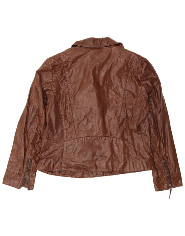 Kurtka skórzana damska C&A UK 18 XL, brązowa