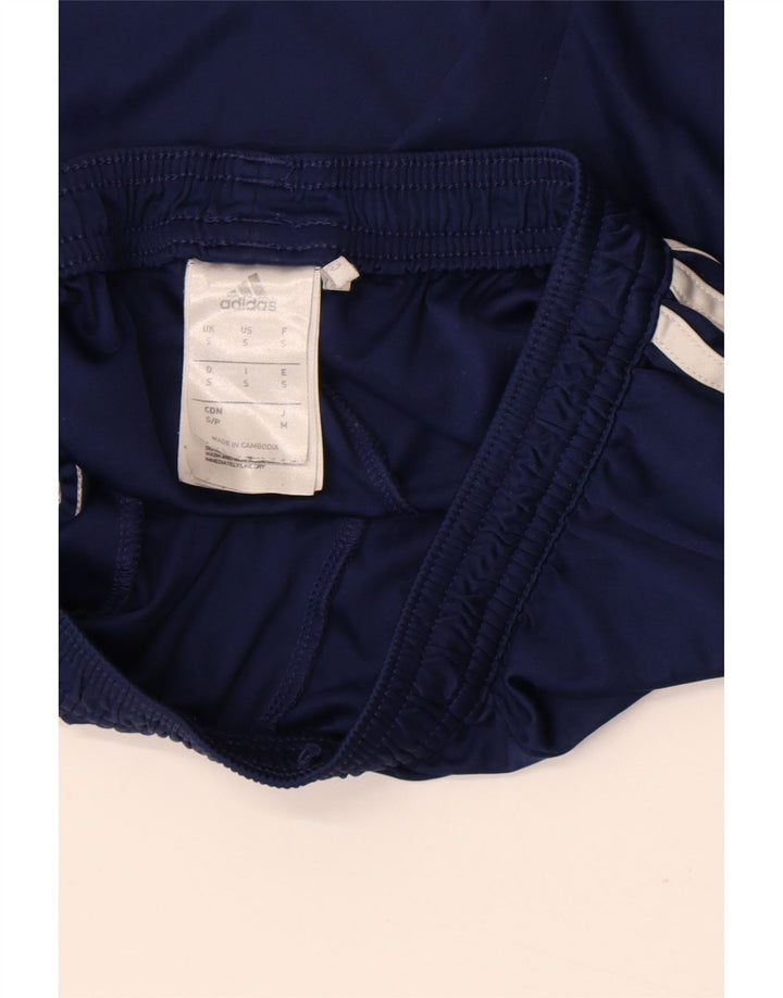 Męskie spodenki sportowe Adidas Climalite, małe, granatowe, z blokami kolorów, poliestrowe
