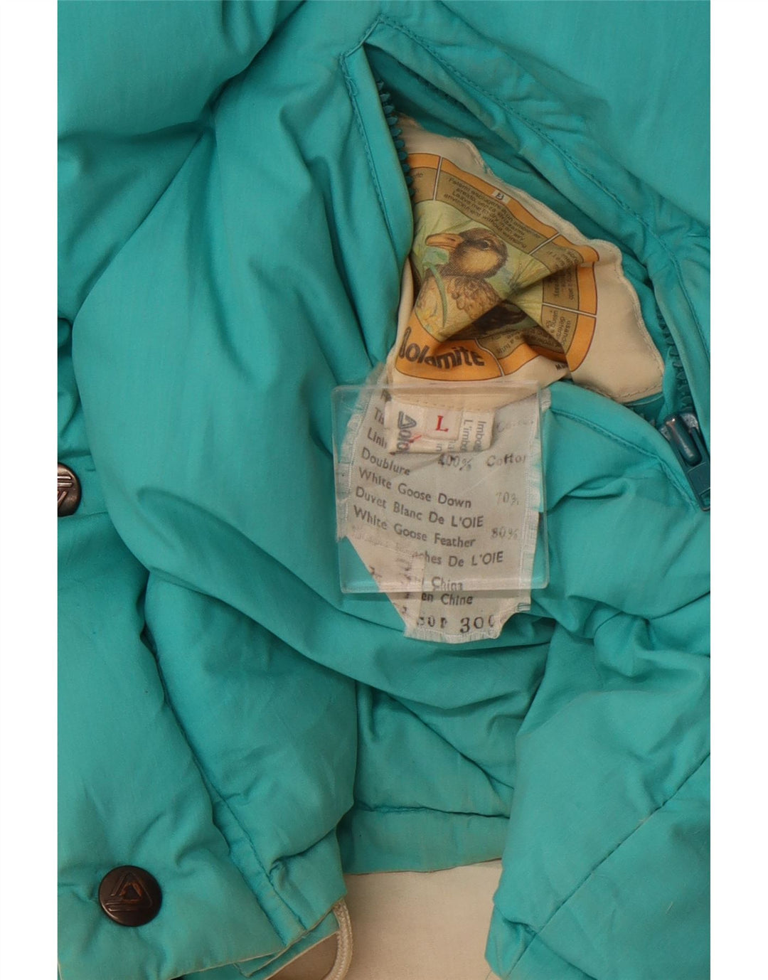 Dwustronna pikowana kamizelka męska DOLOMITE UK 40, duża, niebieska, bawełniana