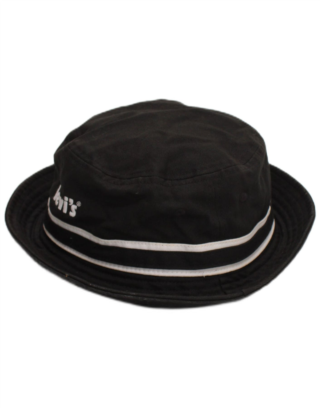 Levi Strauss & Co Męski kapelusz typu Bucket z grafiką, średniej wielkości, czarny, bawełniany w paski