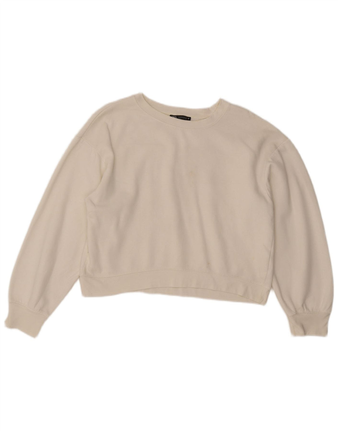 Damski sweter oversize Zara, UK 14, średni biały poliester