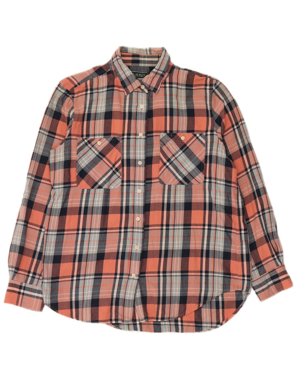 Damska koszula flanelowa Ralph Lauren UK 16, duża, wielokolorowa bawełniana krata