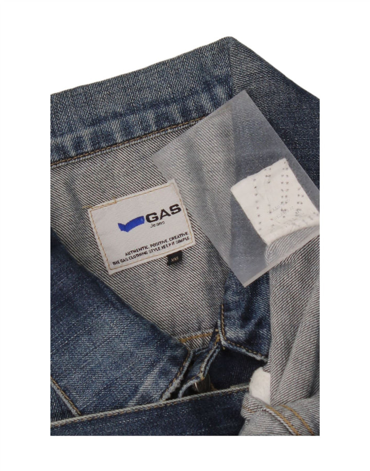 GAS Mens Denim Jacket UK 44 2XL Blue Cotton