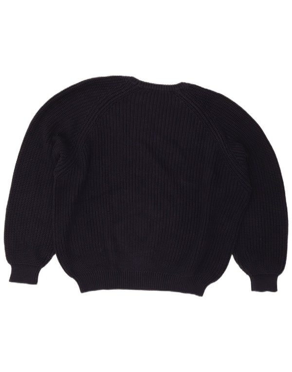 Vintage męski sweter z okrągłym dekoltem XL granatowy
