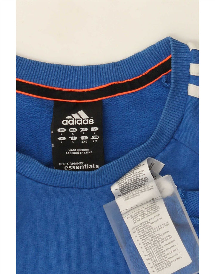Adidas Męska Bluza Sweter Duża Niebieska Bawełniana