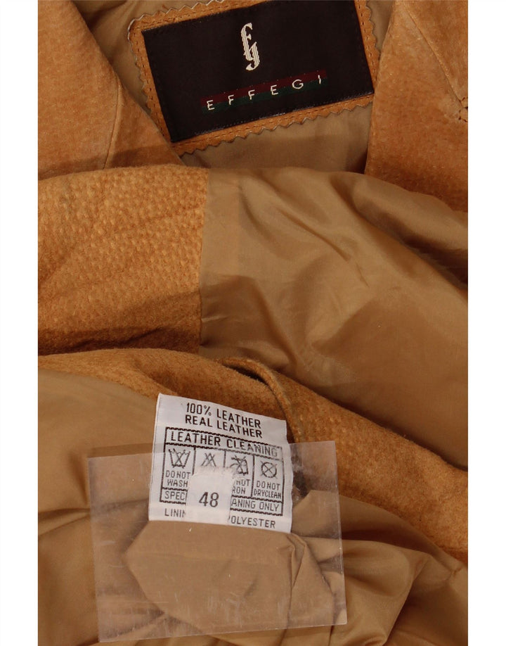 EFFEGI Womens Oversized Suede Jacket IT 48 XL Brown Leather