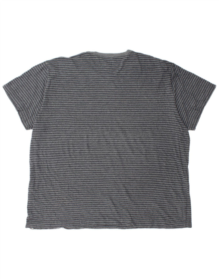 EDDIE BAUER Męski T-shirt Top 2XL Szary, bawełniany w paski