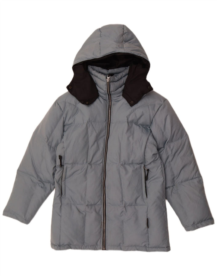 Męska wyściełana kurtka z kapturem Asics UK 36 Mały niebieski poliester