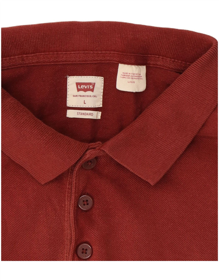 Męska standardowa koszulka polo Levi's, duża, bordowa, bawełniana