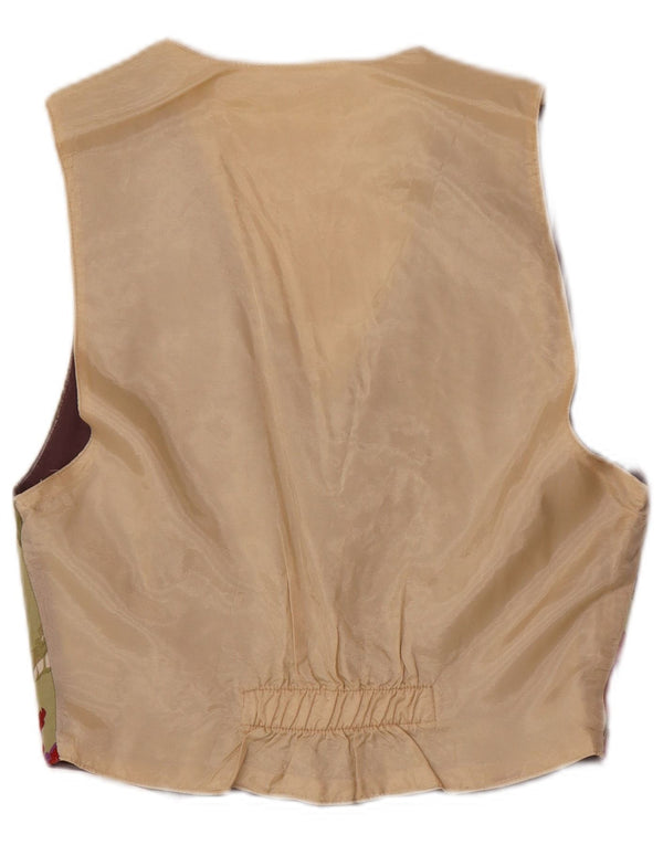 Vintage męska kamizelka XS Khaki w kwiaty
