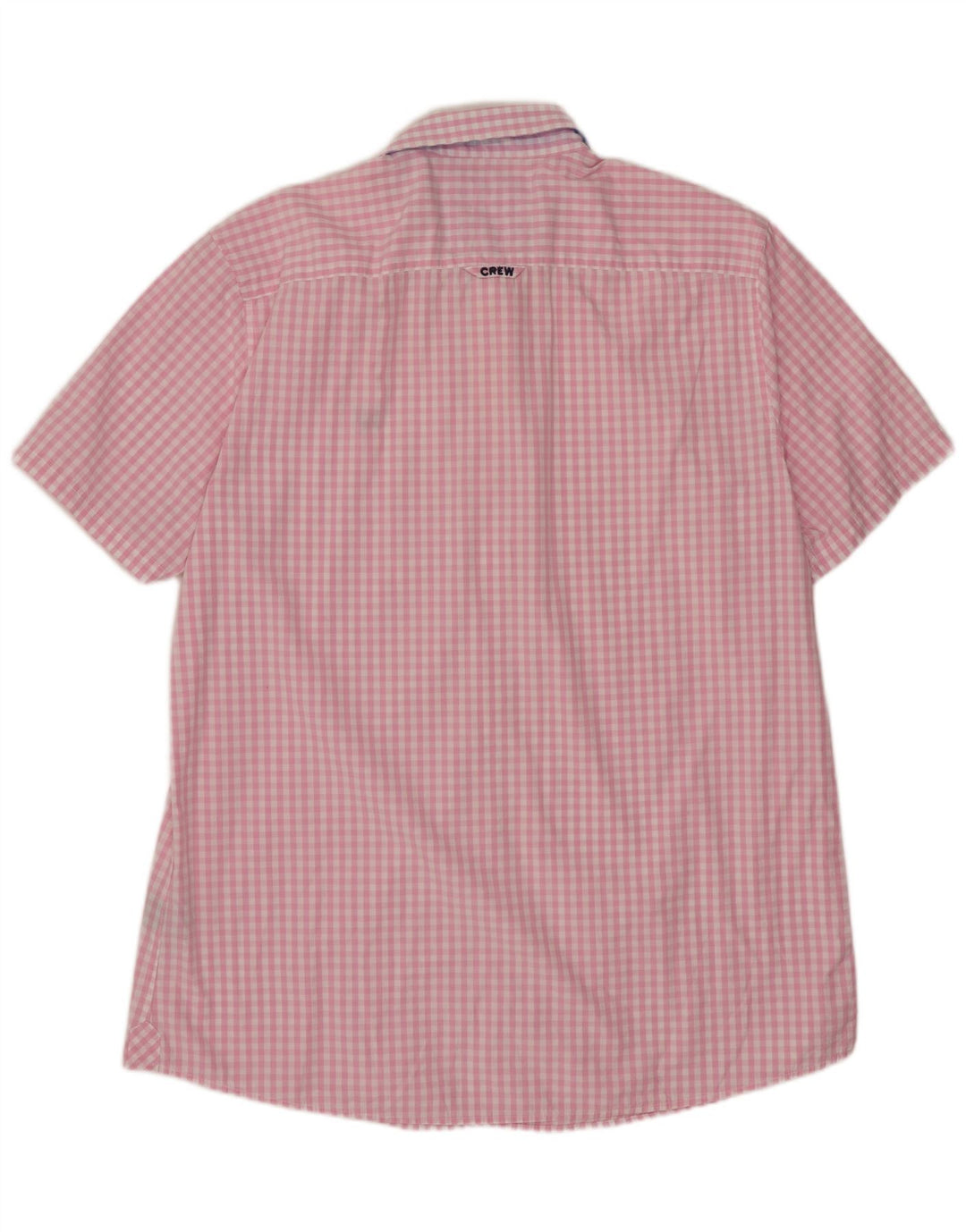 J. CREW Mens Short Sleeve Shirt XL Pink Gingham Cotton