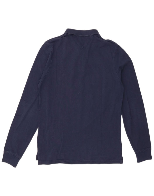 Męska koszulka polo Tommy Hilfiger z długim rękawem, slim fit, średnia, granatowa bawełna