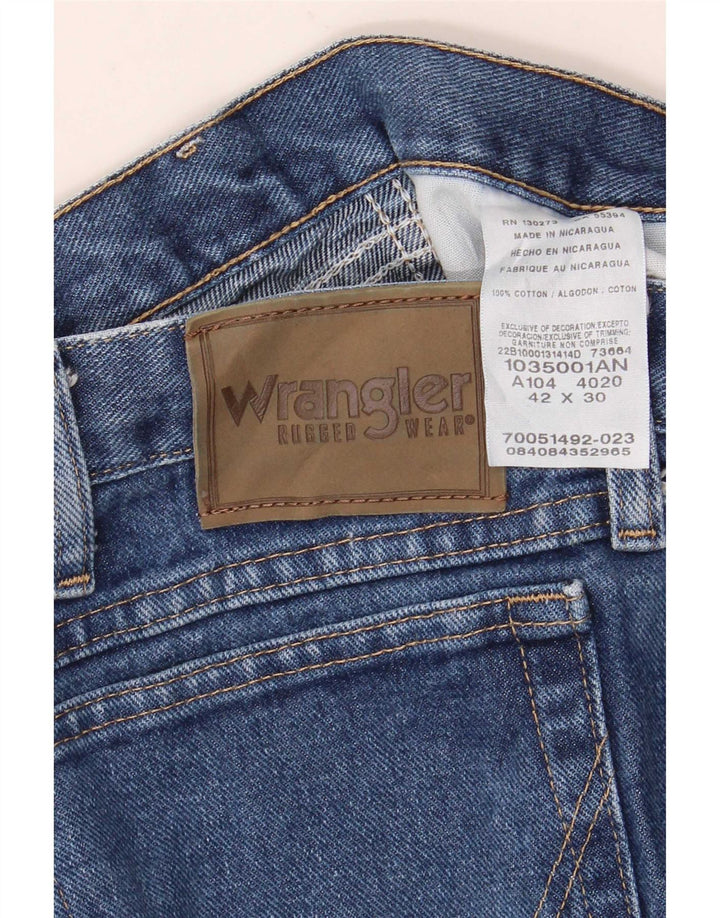 Męskie proste dżinsy Wrangler W42 L30 Niebieskie bawełniane