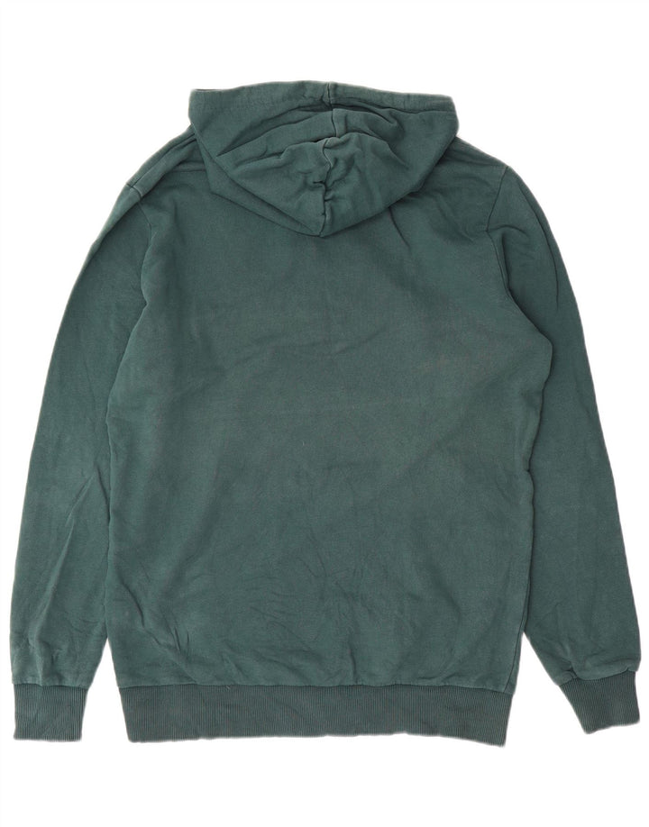 Męski sweter z kapturem Puma z grafiką, średnio zielony, bawełniany