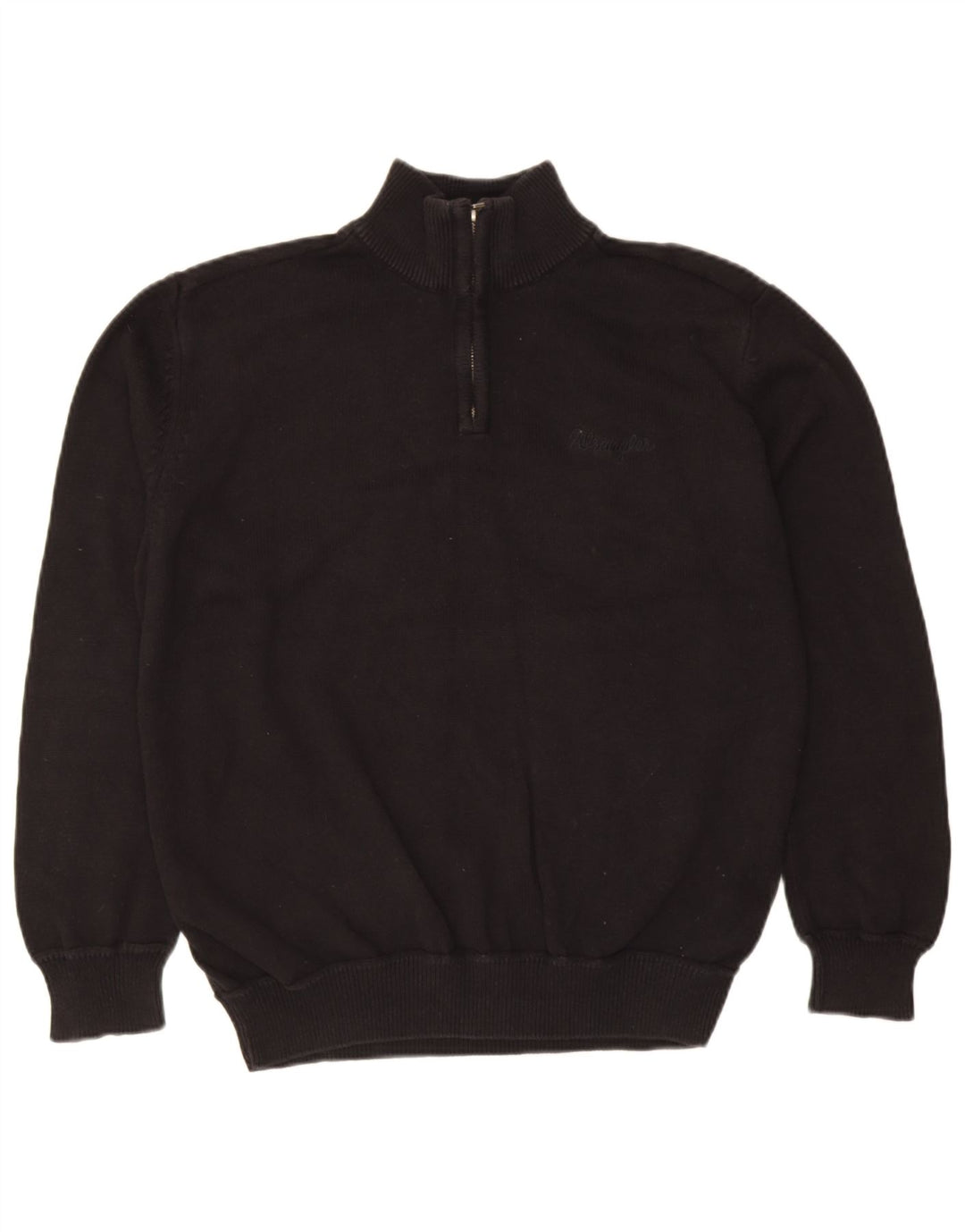 Wrangler Męski sweter z zamkiem błyskawicznym XL, czarny, bawełniany