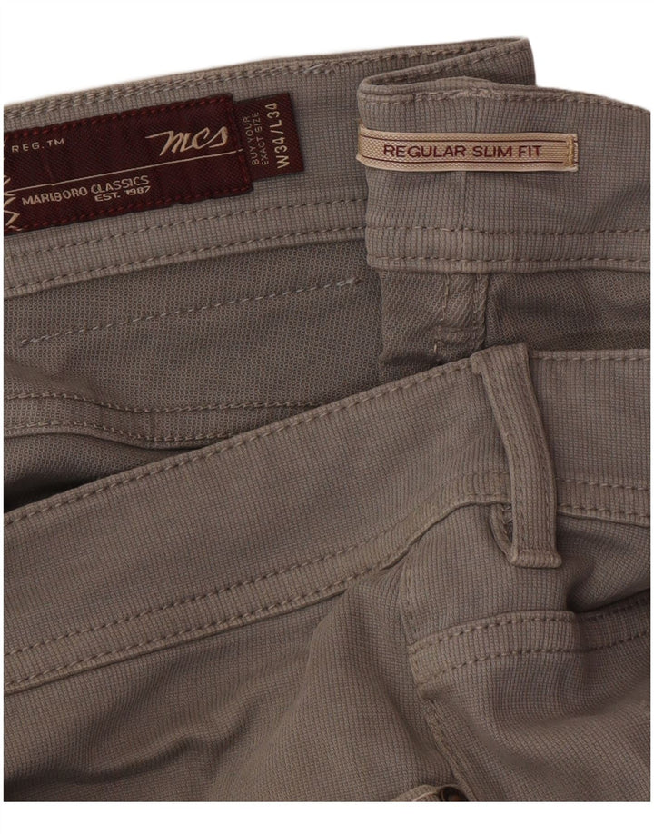 Męskie spodnie codzienne Marlboro Classics Regular Slim Fit W34 L34 Szare