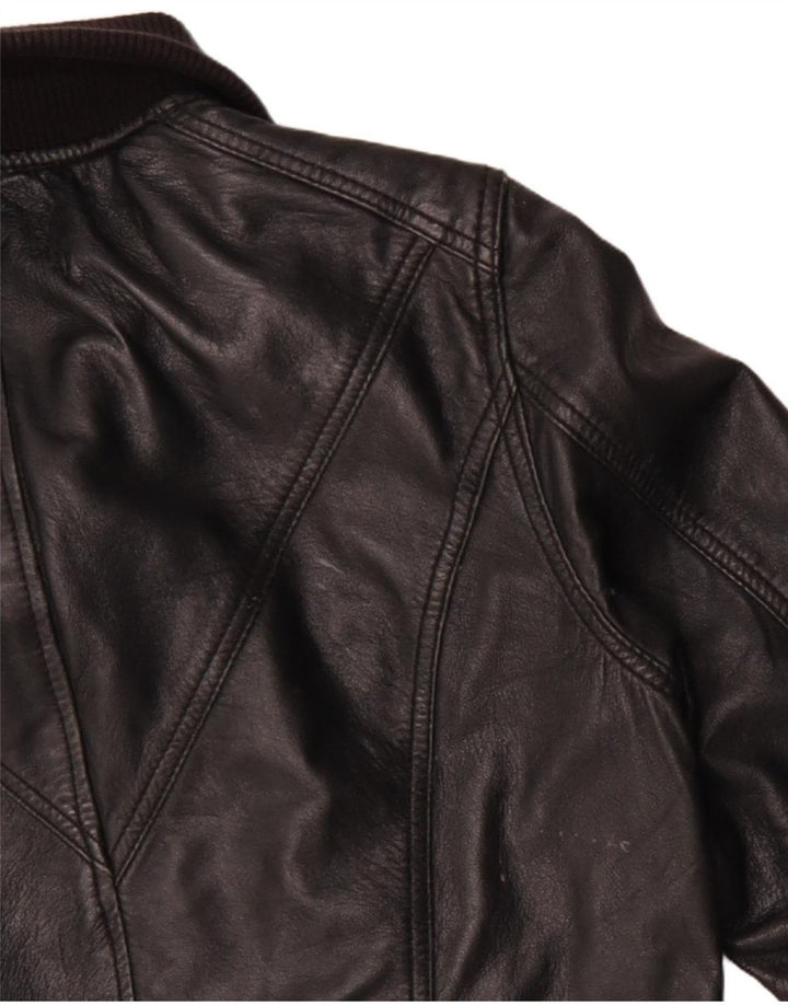 Damska kurtka skórzana Pull & Bear UK 14, duża czarna skóra