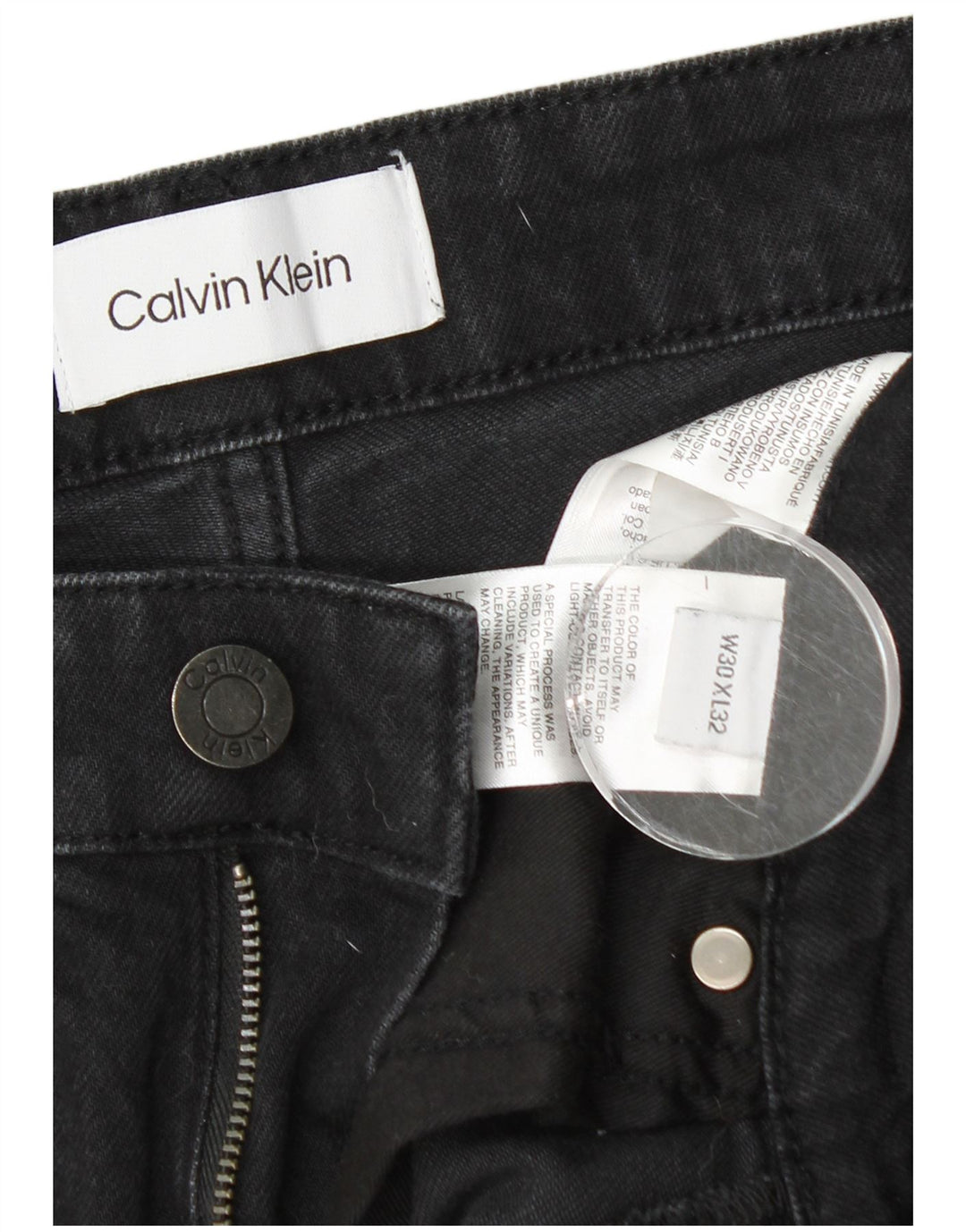 Męskie jeansy Calvin Klein W30 L32, czarne, bawełniane
