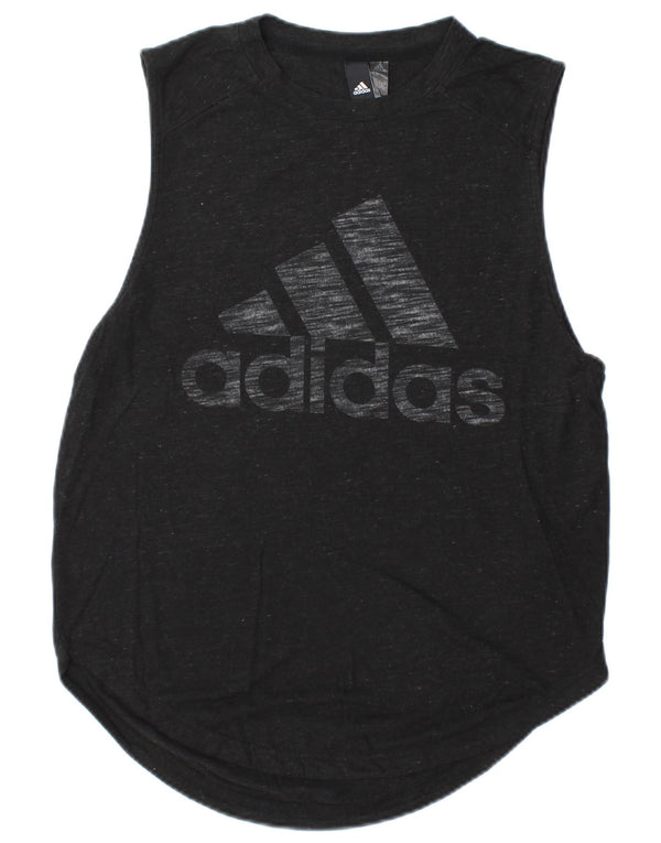Adidas Męska kamizelka z grafiką, mała, czarna, nakrapiana sztuczny jedwab
