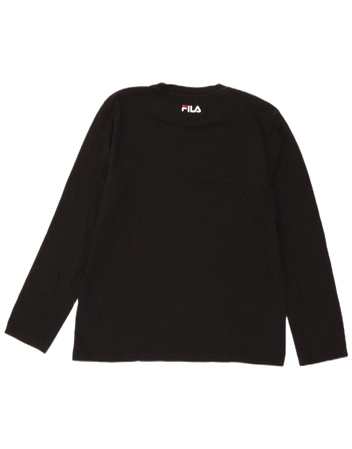 FILA Męski top z długim rękawem, średnio czarny, bawełniany