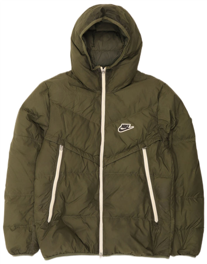 Męska wyściełana kurtka z kapturem Nike UK 38, średni khaki, poliester